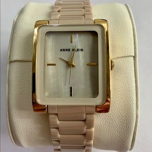 Anne Klein Gold Tone and Ceramic Bracelet Watch